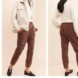 Anthropologie Kalea Leopard Print Corduroy Joggers Size xsmall